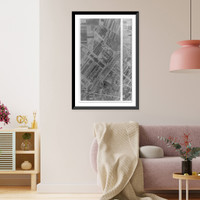 Aerial photo of strategic bombing by 8th USAF, World War II - Daimler-Benz plant, where airplane engines were also built, at Sindelfingen, near Stuttgart - 2, Antique Wall Art