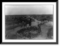 Stream from an artesian well in Kern County, California, and herd of cattle, Antique Wall Art