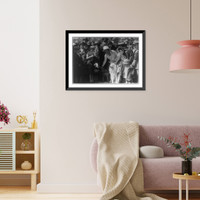 Historic Framed Print, [Mrs. Calvin Coolidge, with the two White House dogs, group of children and others at Easter egg rolling on the White House grounds],  17-7/8" x 21-7/8"