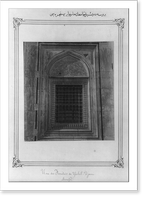 Exterior view of a window in the Yesil Cami (Green Mosque) in Bursa, Historic Print