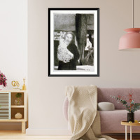 Mother and child in a landscape. Berlin, Antique Poster