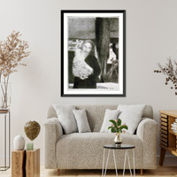 Mother and child in a landscape. Berlin, Antique Poster