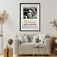Freshman! Sophomores! Now you can stay in college and become a naval officer.McClelland Barclay, USNR. - 2 Classic, Vintage Poster