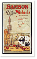 Samson Windmills. Stover Mfg. Co, Antique Poster