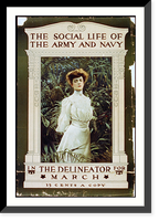 Historic Framed Print, The Social Life of the Army and Navy, in the Delineator for March,  17-7/8" x 21-7/8"