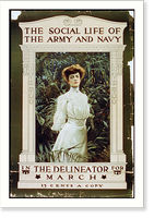 Historic Framed Print, The Social Life of the Army and Navy, in the Delineator for March,  17-7/8" x 21-7/8"