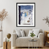 Westminster Dog Show, showing men and women showing their dogs, Madison Square Garden, N.Y, Vintage Poster