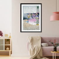 Humorous picture showing Chinese religious practices (Raijin, the Japanese God of Thunder, ranting to a crowd of Chinese Buddhist worshippers), Vintage Wall Art