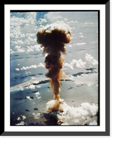 Aerial view of mushroom cloud from atomic bomb, Bikini Atoll in the Pacific, Historic Print