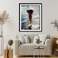 Aerial view of mushroom cloud from atomic bomb, Bikini Atoll in the Pacific, Historic Print