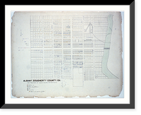Historic Framed Print, Albany, Dougherty County, Ga. Distribution of 2,500 Negro inhabitants,  17-7/8" x 21-7/8"