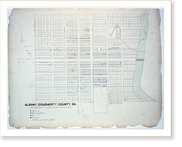 Historic Framed Print, Albany, Dougherty County, Ga. Distribution of 2,500 Negro inhabitants,  17-7/8" x 21-7/8"
