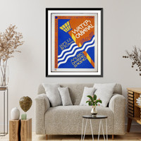 Water carnival Music, dancing, singing. Classic, Antique Poster