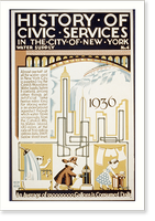 History of civic services in the city of New York Water supply No. 4 : An average of 930,000,000 gallons is consumed daily, Antique Print