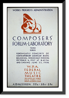 Works Progress Administration Composers' Forum-Laboratory, third series Fortnightly concerts of contemporary American music, W.P.A. Federal Music Theatre, Historic Print