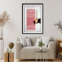 Historic Framed Print, Works Progress Administration Federal Music Project of New York City Theatre of Music Presenting chamber operas, symphony concerts, grand operas, [and] chamber music at popular prices.,  17-7/8" x 21-7/8"