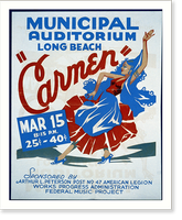 Carmen" Municipal Auditorium, Long Beach.", Historic Print