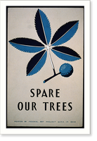 Historic Framed Print, Spare our trees,  17-7/8" x 21-7/8"