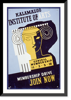 Kalamazoo Institute of Arts - membership drive - join now Classic, Antique Poster