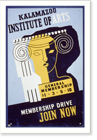 Kalamazoo Institute of Arts - membership drive - join now Classic, Antique Poster