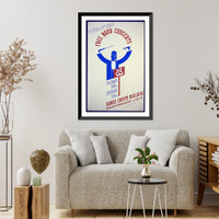 Historic Framed Print, WPA Federal Music Project of New York City presents free band concerts [at the] Bronx County Building,  17-7/8" x 21-7/8"