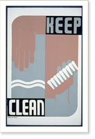 Historic Framed Print, Keep clean,  17-7/8" x 21-7/8"