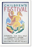 Children's festival Saturday, May 25th, 1940, Community Square, Queensbridge Housing Project.herzog, Historic Print