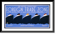 The United States' first foreign trade zone Staten Island, City of New York, opened February 1, 1937.J. Rivolta. - 2 Classic, Vintage Poster
