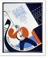 Dept of Parks water carnival Music, dancing, singing, Antique Poster