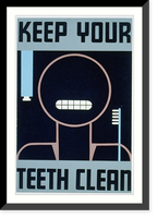 Historic Framed Print, Keep your teeth clean - 3,  17-7/8" x 21-7/8"