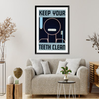 Historic Framed Print, Keep your teeth clean - 3,  17-7/8" x 21-7/8"