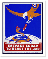 Historic Framed Print, Salvage scrap to blast the jap.PvP.,  17-7/8" x 21-7/8"