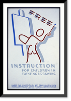 Historic Framed Print, Free instruction for children in painting & drawing.nbs.,  17-7/8" x 21-7/8"