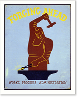 Forging ahead Works Progress Administration.monogram, Historic Print