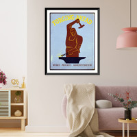 Forging ahead Works Progress Administration.monogram, Historic Print