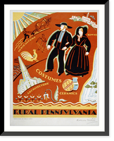 Historic Framed Print, Rural Pennsylvania.K. Milhous.,  17-7/8" x 21-7/8"