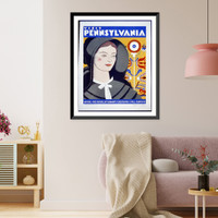 Historic Framed Print, Visit Pennsylvania Where pre-revolutionary costumes still survive.Katherine Milhous.,  17-7/8" x 21-7/8"