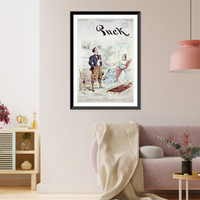 Historic Framed Print, Modern. Mrs. Newgurl (to daughter): Goodness me,  Kitty! Don't stand there with your hands in your pockets,  that way; - you don't know how ungentlemanly it looks!"",  17-7/8" x 21-7/8"