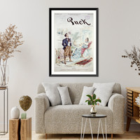 Historic Framed Print, Modern. Mrs. Newgurl (to daughter): Goodness me,  Kitty! Don't stand there with your hands in your pockets,  that way; - you don't know how ungentlemanly it looks!"",  17-7/8" x 21-7/8"