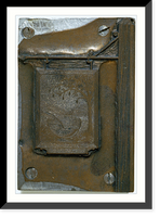 Historic Framed Print, [Hanging sign with bowl, ladle and tree] - 2,  17-7/8" x 21-7/8"