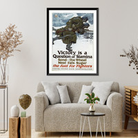 Historic Framed Print, Victory is a question of stamina. Send - the wheat, meat, fats, sugar. The fuel for fighters United States Food Administration.Harvey Dunn 1917. - 2,  17-7/8" x 21-7/8"