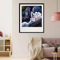 Historic Framed Print, [Impossible interviews: Sigmund Freud vs. Jean Harlow].Covarrubias.,  17-7/8" x 21-7/8"
