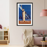 Historic Framed Print, New York - The wonder city of the World - Travel by train - 2,  17-7/8" x 21-7/8"