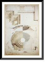 Historic Framed Print, [United States Capitol, Washington, D.C. House of Representatives dome - section & detail, cornices] - 2,  17-7/8" x 21-7/8"