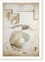 Historic Framed Print, [United States Capitol, Washington, D.C. House of Representatives dome - section & detail, cornices] - 2,  17-7/8" x 21-7/8"