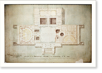 Historic Framed Print, Plan of the principal floor of the Capitol, U.S. - 2,  17-7/8" x 21-7/8"