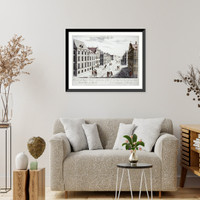 Historic Framed Print, Vu&euml; de Boston. Prospect der K&ouml;nnig Strasse gegen das land thor zu Boston Vu&euml; de la Rue du Roi vers la porte de la campagne a Boston.grav&eacute; par Francois Xav. Habermann. - 2,  17-7/8" x 21-7/8"