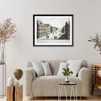 Historic Framed Print, Vu&euml; de Boston. Prospect der K&ouml;nnig Strasse gegen das land thor zu Boston Vu&euml; de la Rue du Roi vers la porte de la campagne a Boston.grav&eacute; par Francois Xav. Habermann. - 3,  17-7/8" x 21-7/8"