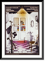 Historic Framed Print, Zdenek Ziegler plak&aacute;ty uzit&aacute; grafika, Zateli&eacute;ru duben kv.Ziegler,  17-7/8" x 21-7/8"
