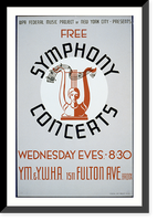 Historic Framed Print, WPA Federal Music Project of New York City presents free symphony concerts,  17-7/8" x 21-7/8"